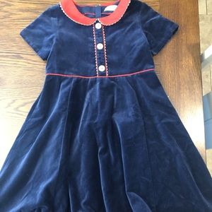 Girls Mini Boden Blue Velvet Dress